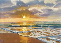 Peinture, Morning embankment, Evgeny Chernyakovsky