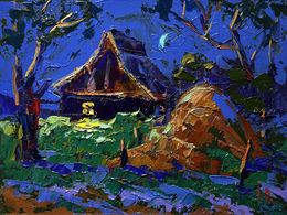 Gemälde, Cozy moonlit night, Ivanyuk Oleksiy