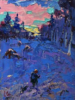 Gemälde, Frosty winter evening, Ivanyuk Oleksiy