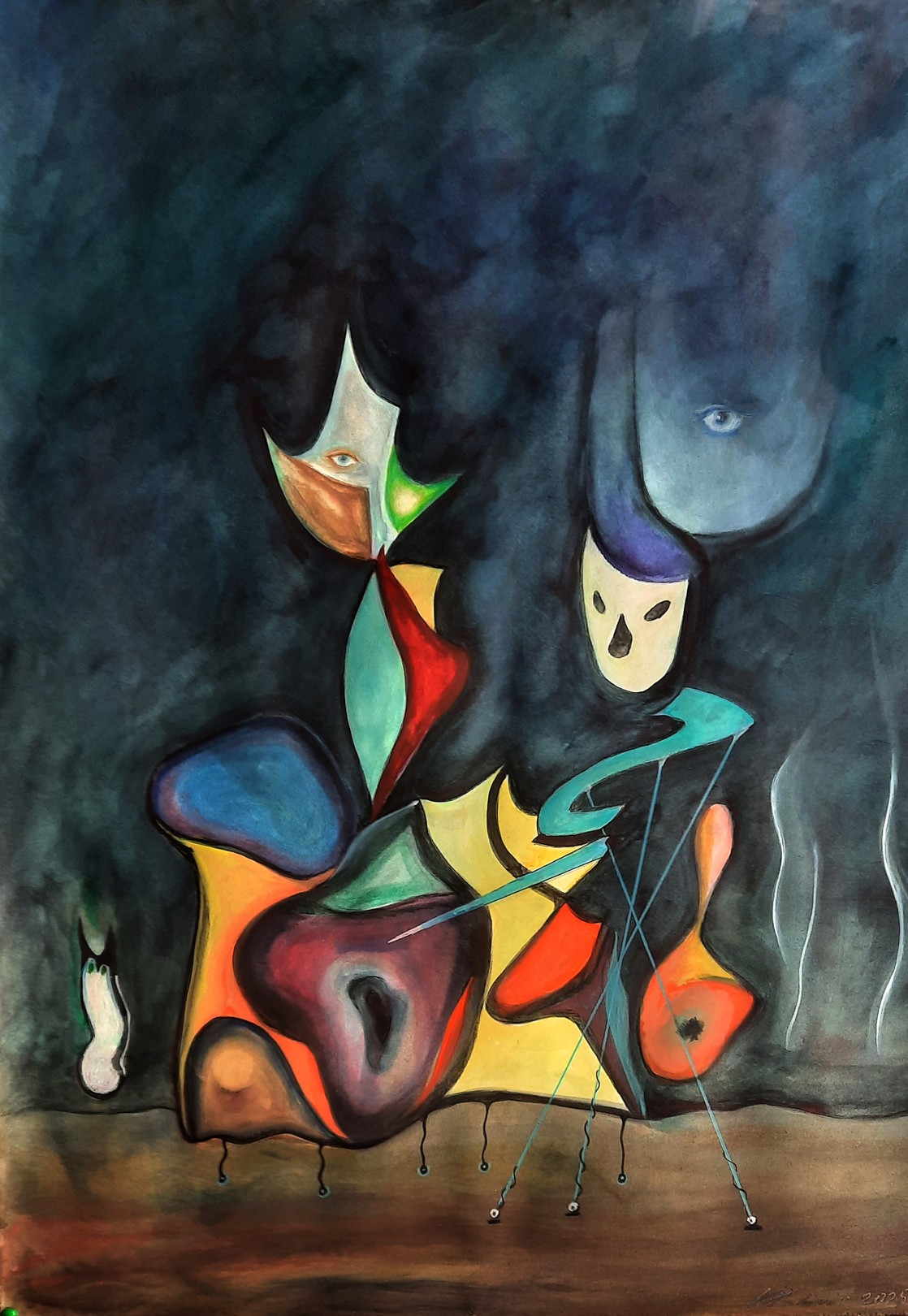 Vladimir Kolosov, Landscape with levitating metaphysical still life and its shadows Vladimir Kolosov, Landscape with levitating metaphysical still life and its shadows