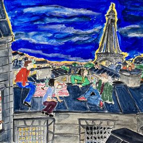 Painting, Paris, La nuit, Gabrielle Rul