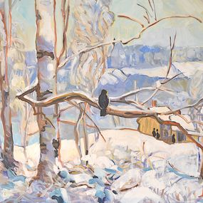 Painting, Arbre sous la neige, Patrick Marie