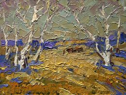 Painting, Spring trees in the field, Ivanyuk Oleksiy
