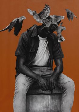 Painting, The Waiting, Ritchelly Oliveira