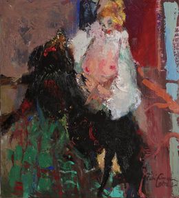 Gemälde, Le bas-rouge, Fabienne Comte