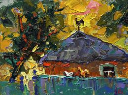 Gemälde, Warm evening with a yellow sunset, Ivanyuk Oleksiy