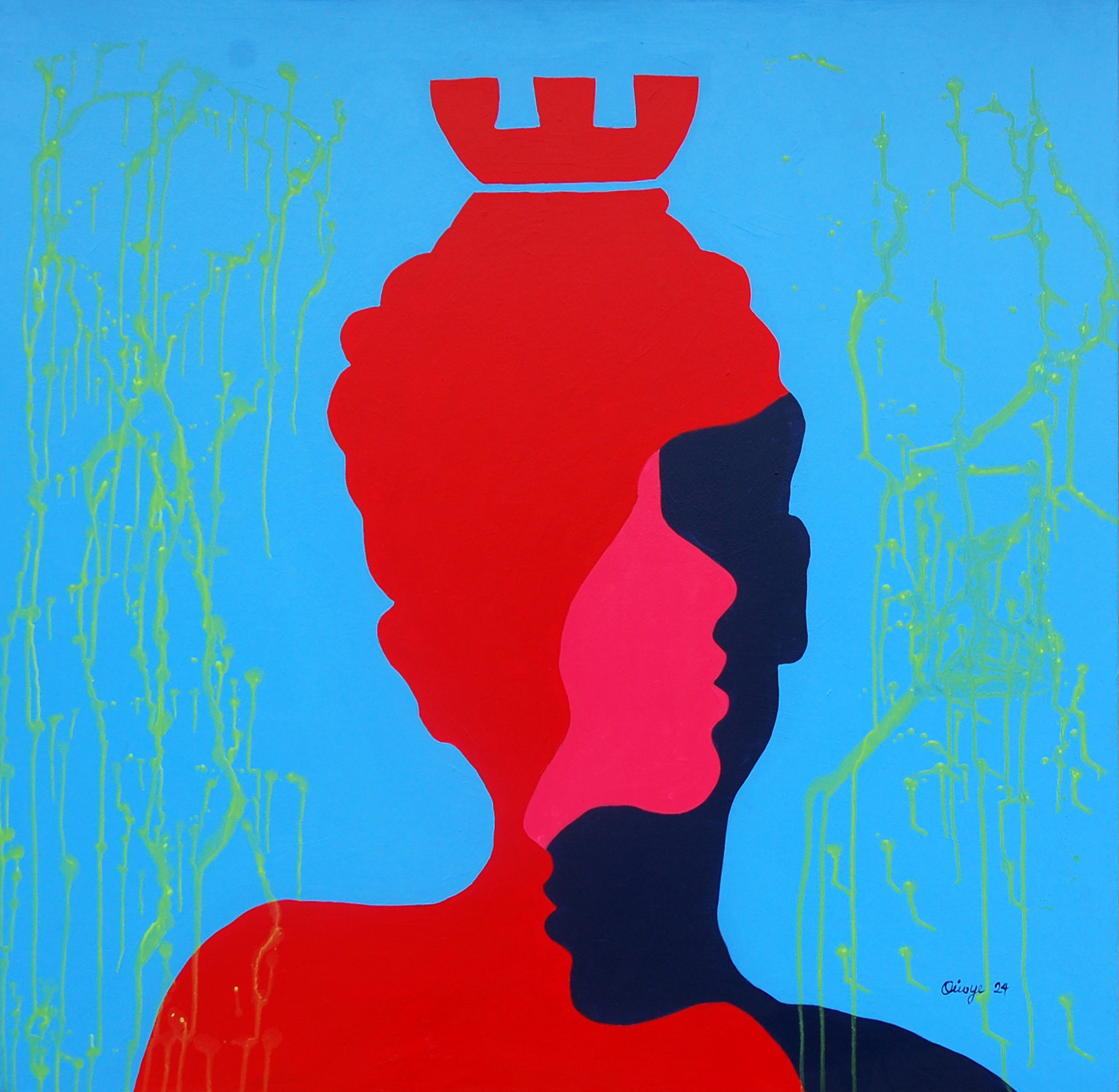 Orioye Samuel, Rookie - 21st Century, Contemporary Figurative, Colourful, Silhouette, Men, Chess Orioye Samuel, Rookie - 21st Century, Contemporary Figurative, Colourful, Silhouette, Men, Chess