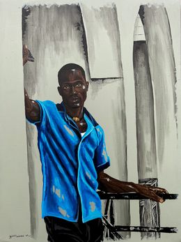 Painting, Home Alone This Saturday Morning -21st Century, Contemporary, Figurative, Africa, Eyitayo Alagbe