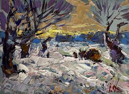 Gemälde, I return home in the evening in winter, Ivanyuk Oleksiy