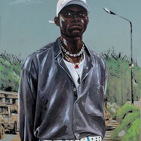 Painting, Standing Tall - 21st Century, Contemporary, Figurative, Portrait, Men, Africa, Eyitayo Alagbe