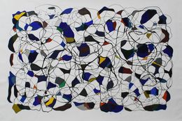 Painting, Blue leaves, Tic