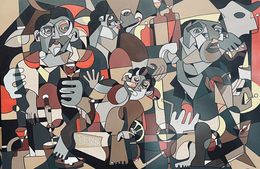 Painting, Au bar, point barre, AKET