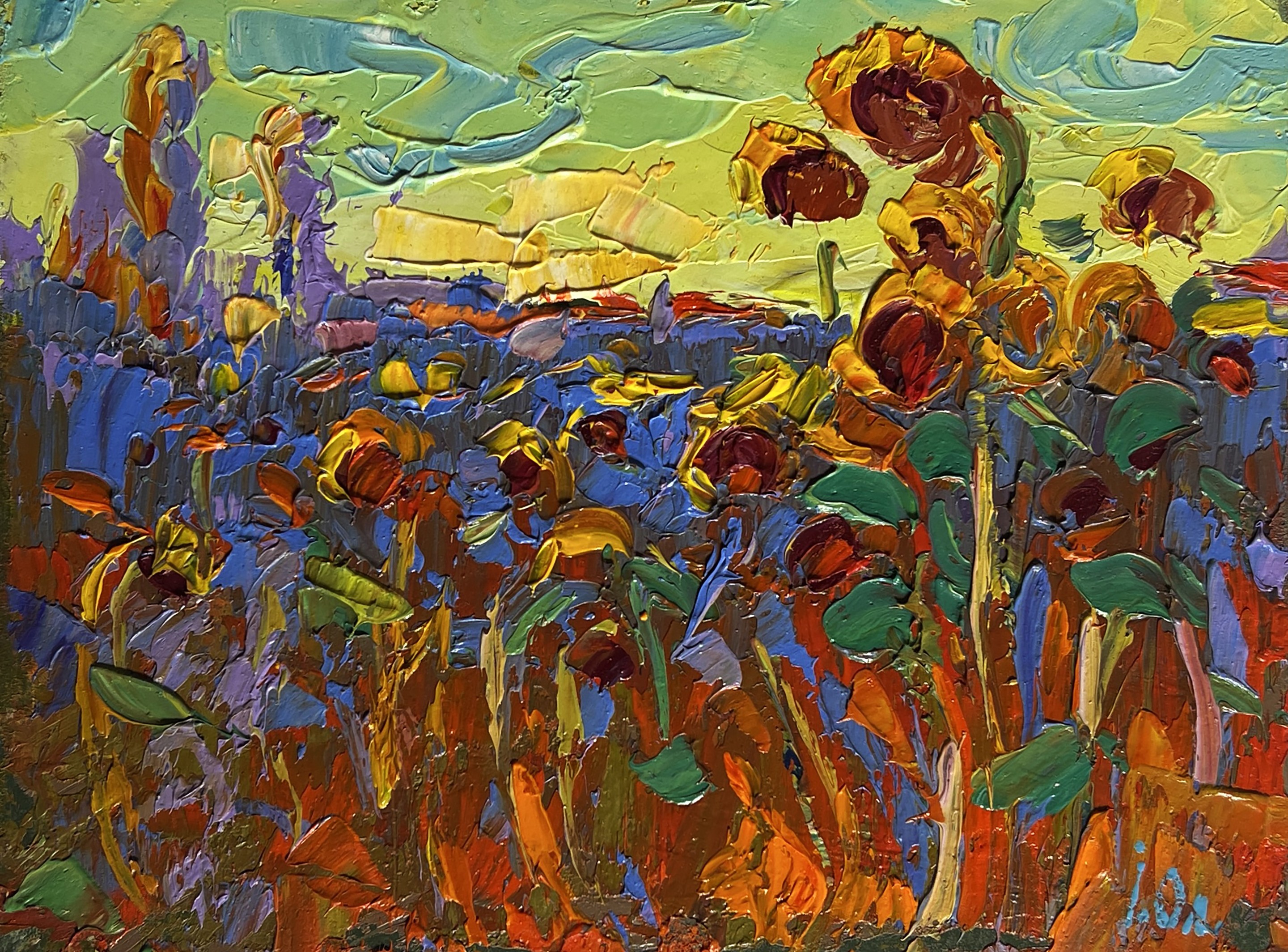 Ivanyuk Oleksiy, Yellow sunset over sunflowers Ivanyuk Oleksiy, Yellow sunset over sunflowers