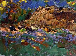 Gemälde, Near the old haystack, Ivanyuk Oleksiy