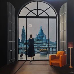 Peinture, Soir bleu sur Montmartre, Jacques Guillet