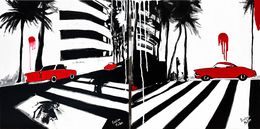 Painting, Diptych: Melting Sun in California, Kristina Mallen
