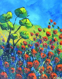 Peinture, Red poppies, Pol Ledent