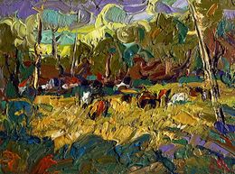 Gemälde, For a walk in the field, Ivanyuk Oleksiy