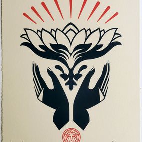 Print, Lotus Hands (Red), Shepard Fairey (Obey)