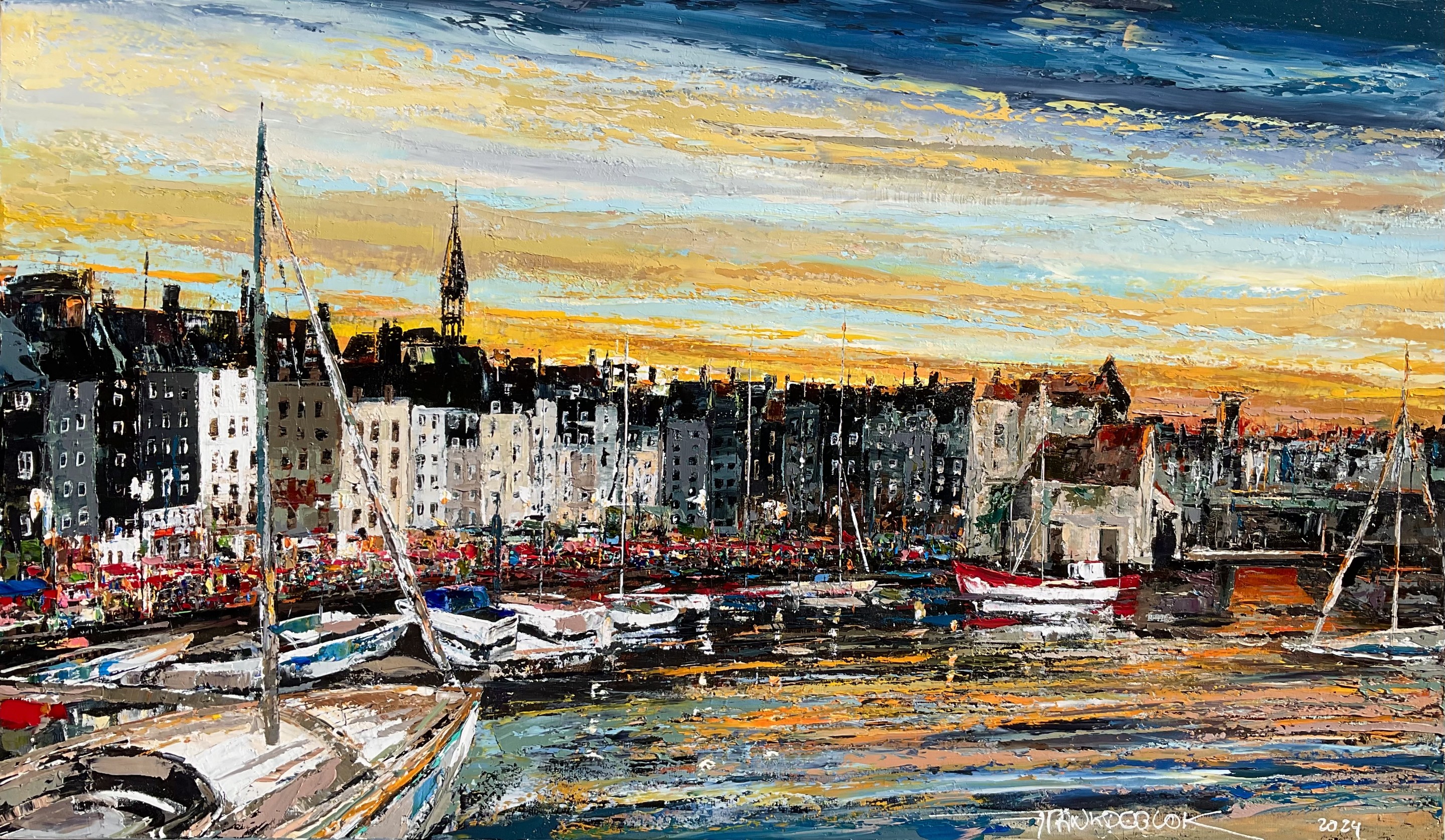 Frank De Blok, Coucher du Soleil sur le Vieux Bassin de Honfleur Frank De Blok, Coucher du Soleil sur le Vieux Bassin de Honfleur