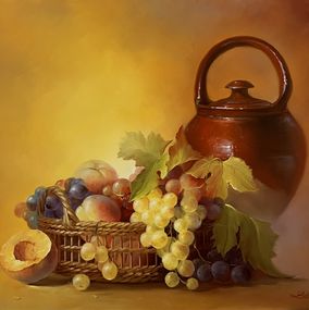 Gemälde, Cruche aux raisins, Ludivine Corominas