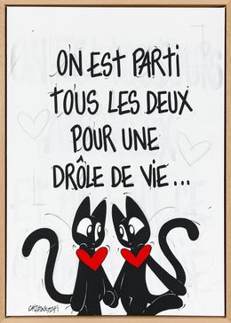 Gemälde, On est partie tous les deux pour une drôle de vie..., Catzpunk