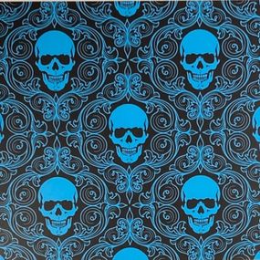 Print, Blue Skulls, Brain Roy