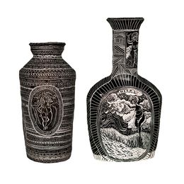 Design, Set of 2 Carved Porcelain Vases. From the Unsung Muses Series, Alex Hodge