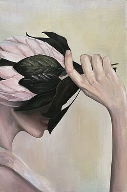 Peinture, Woman with protea, Mariia Ivanova