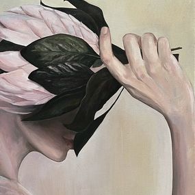 Gemälde, Woman with protea, Mariia Ivanova