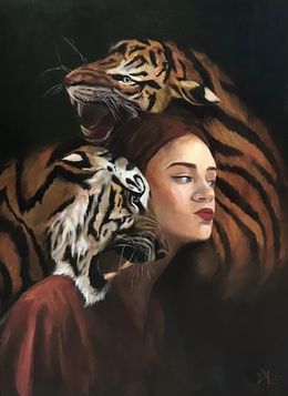Gemälde, Tiger tamer, Mariia Ivanova