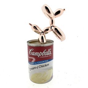 Sculpture, Campbell soup x Balloon Dog (Rose Gold), Koen Betjes