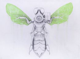 Peinture, Bee with mask protection, Ludo
