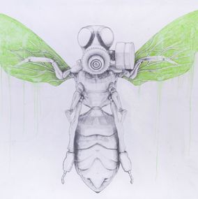Painting, Bee with mask protection, Ludo