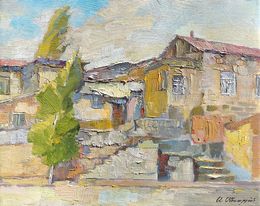 Painting, The Old Village Charm, Hrach Baghdasaryan