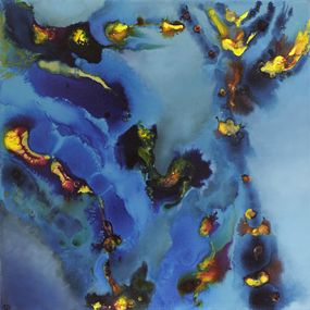 Gemälde, Ondulations 4 - Thème de l'oxydation, matière et couleur, Anne Pommier