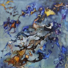 Peinture, Subaquatique 1 - Thème de l'oxydation, matière et couleur, Anne Pommier