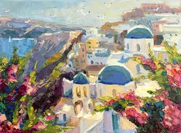 Peinture, City on the mountain, Evgeny Chernyakovsky