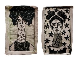 Sculpture, Earnest Eve and Heights to Reach, Diptych. Carved Porcelain Wall Sculpture, Alex Hodge