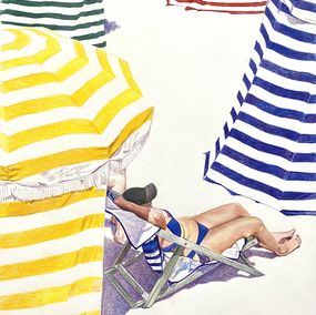 Zeichnungen, La plage à Biarritz, Rosario Heins