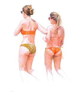 Dessin, Touristes en Bikini, Rosario Heins