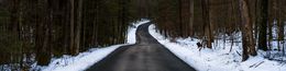 Fotografien, Panoramic winter scene with a road, Beyti Barbaros