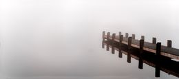 Photography, Panoramic misty morning lake scene, Beyti Barbaros