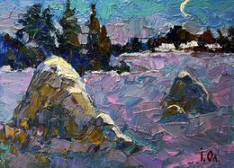 Gemälde, The field was covered with snow, Ivanyuk Oleksiy