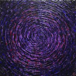 Gemälde, Éclat concentrique violet bleu, Jonathan Pradillon