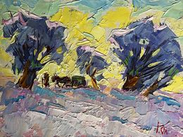 Gemälde, Winter morning in the field, Ivanyuk Oleksiy