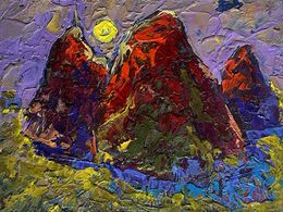 Gemälde, The moon illuminates the field, Ivanyuk Oleksiy