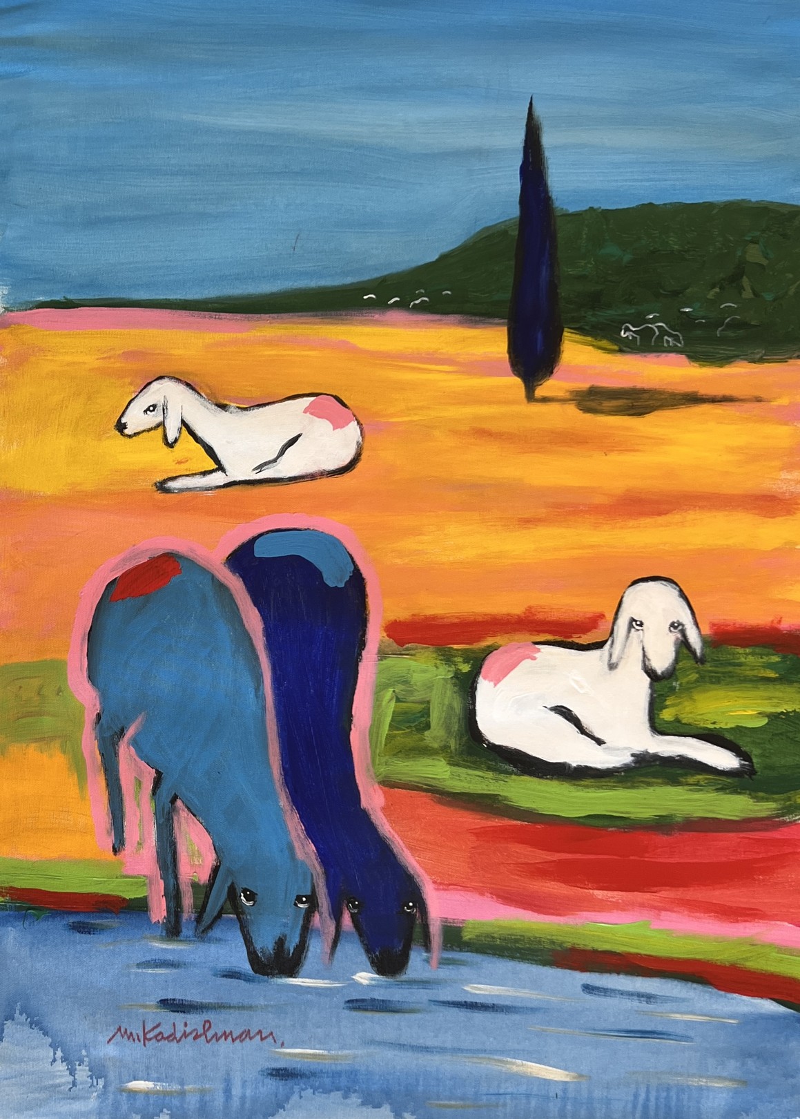 Menashe Kadishman, Colorful Herd Menashe Kadishman, Colorful Herd