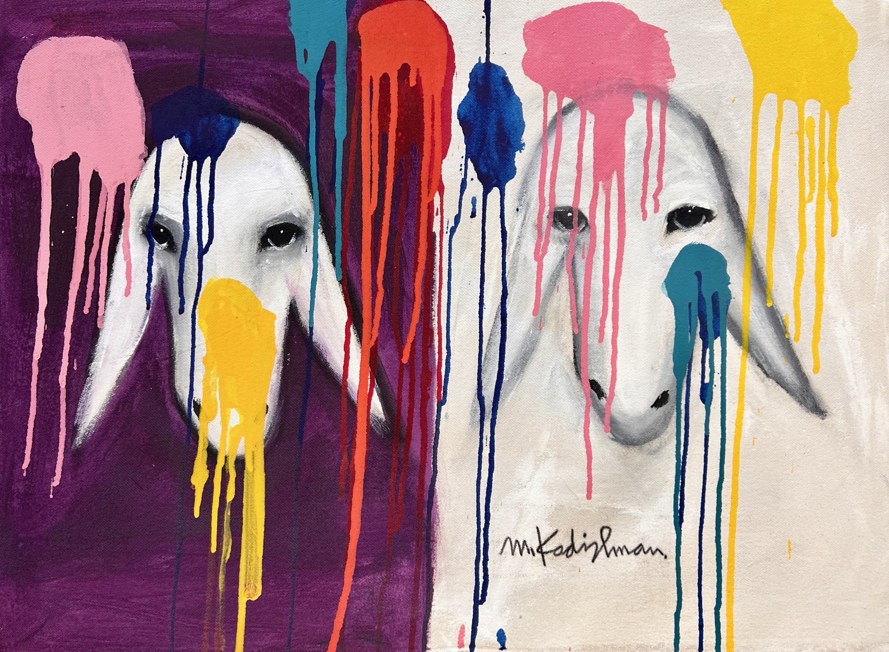 Menashe Kadishman, Two Sheep Menashe Kadishman, Two Sheep