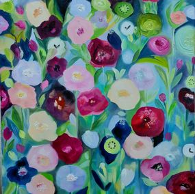 Peinture, Evening flowers - landscape of the Volsky Lily, Lilya Volskaya